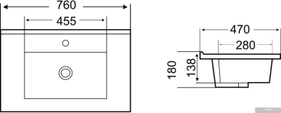 Умывальник WeltWasser Deilbach 7506-75 MT-BL