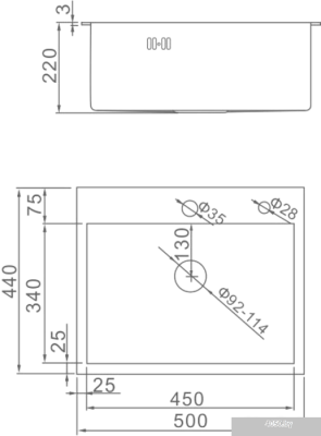 Кухонная мойка Gerhans K35044B (графит)