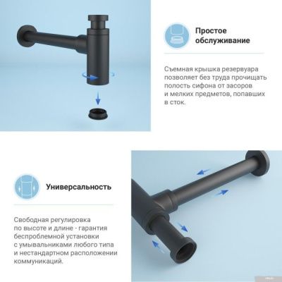 Wellsee Drainage System 182105000 (матовый черный)