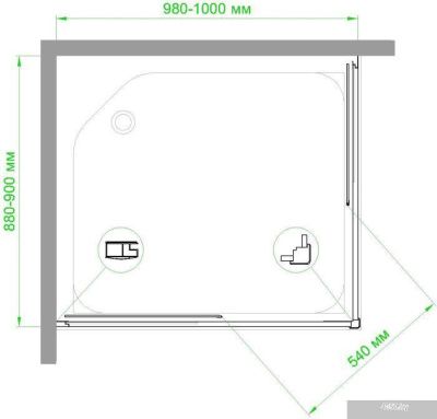 Royal Bath RB HPD-С-BL 100х90