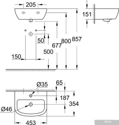 Умывальник Grohe 39424000 45.3x35.4