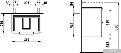 Laufen Тумба под умывальник Base H4021521102601 (белый)