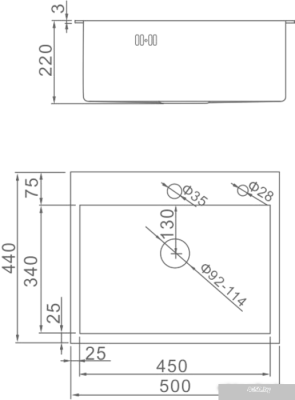 Кухонная мойка Gerhans K35044B (графит)