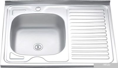 Кухонная мойка Melana MLN-8060 L (матовая, глубина чаши 16 см., сталь 0.4 мм.)