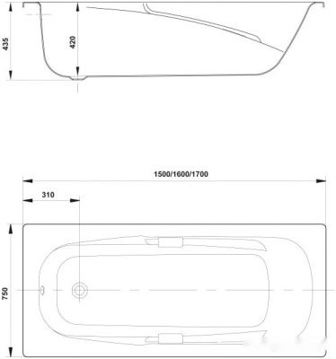 Ванна Gala Vanesa 160x75