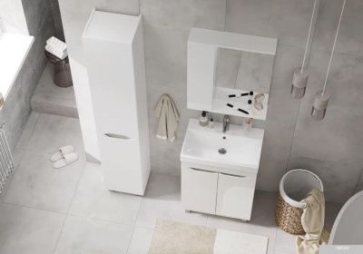 Volna Шкаф с зеркалом Lake 70 L (белый)