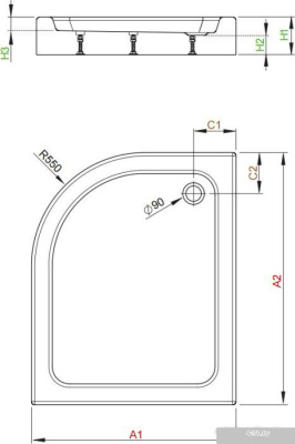 Душевой поддон Radaway Laros E Compact 100x80 (правый) [SLE81017-01R]