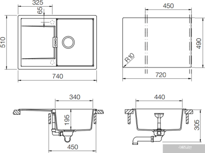 Кухонная мойка Schock Eton 45D Polaris [700742]