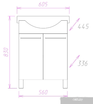 Onika Тумба Селигер 60.10 106006 с умывальником Селигер 60 1WH110268 (белый)