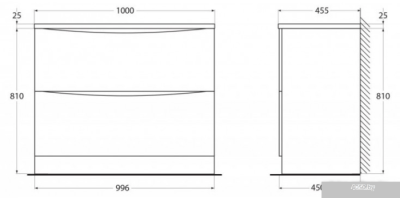 BelBagno Тумба под умывальник Acqua-1000-2C-PIA-BL (bianco lucido)