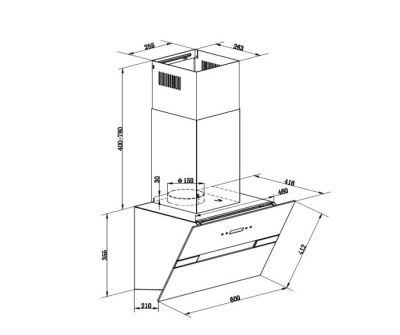 Кухонная вытяжка MAUNFELD Mersey 60 (нержавеющая сталь/белое стекло)