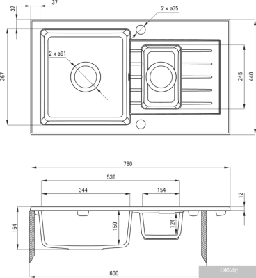 Кухонная мойка Deante Zorba ZQZ 7513 (песочный)