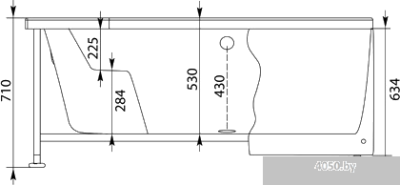Ванна Aquanet Santiago 160x160 (с каркасом и экраном)