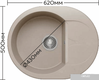 Кухонная мойка Polygran Atol-620 (черный 16)