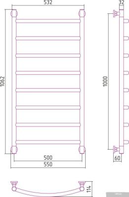 Полотенцесушитель Сунержа Галант+ 1000x500 30-0200-1050