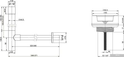 Wellsee Drainage System 182114005 (сифон, выпуск, хром)