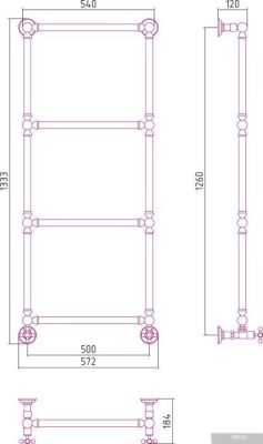 Полотенцесушитель Сунержа Ренессанс 1304 1260x500 00-0280-1250