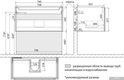 Lemark Тумба под умывальник Buno Mini 80 LM05BM80T (белый глянец)