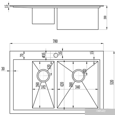 Кухонная мойка ZorG MASTER LUMEN ZM X 7852-2-R