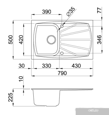 Кухонная мойка Elleci Living 300 Titanium 73
