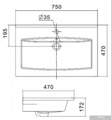 Акватон Тумба с умывальником Сохо 75 1A2581K1AJA00