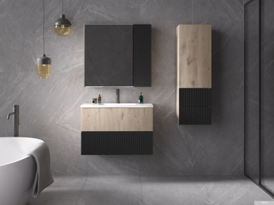 Style Line Шкаф с зеркалом Стокгольм ВЛДСП 90