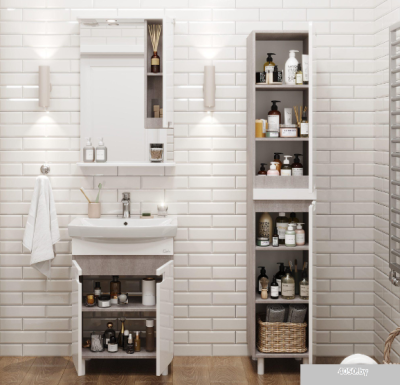 Onika Шкаф с зеркалом Харпер 58.01 205849 R (белый глянцевый)