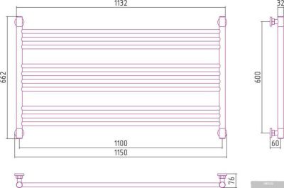 Полотенцесушитель Сунержа Богема L 600x1100 31-0202-6011
