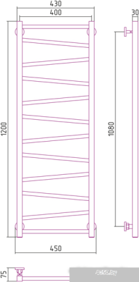 Полотенцесушитель Сунержа Сирокко 1200х400 00-0253-1240
