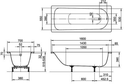 Ванна Kaldewei Eurowa Star 160x70
