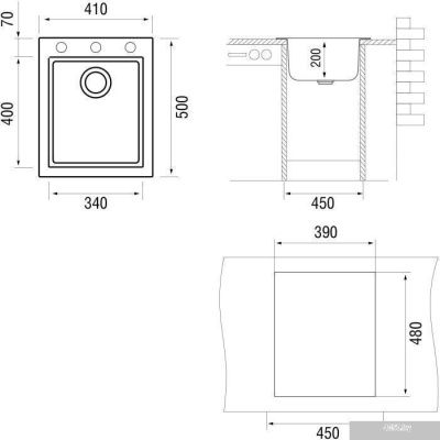 Кухонная мойка Longran Cube CUG 410.500 (croma/49)