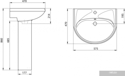 Пьедестал для умывальника Santeri Вест 136018S0000B0