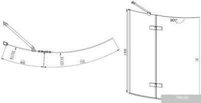 Стеклянная шторка для ванны Aquanet Beta 2 NF7221-2 hinge L (прозрачное стекло)