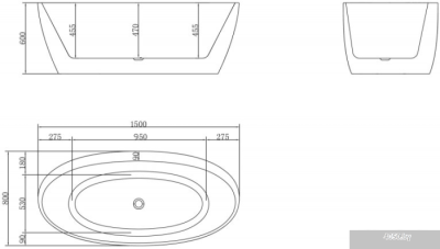 Ванна BelBagno BB404 150x80
