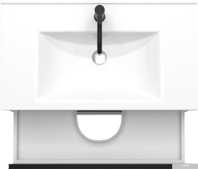 ЗОВ Тумба с умывальником Парма 100 P100LA0MWMC1B-OL100 (аттик/белый матовый/черный)