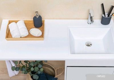 Aquanet Тумба Токио 48 с умывальником Даллас 110 R 00239207 (белый)