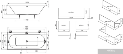 Ванна Ravak City Slim 180x80