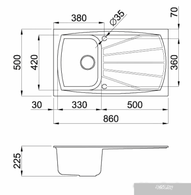 Кухонная мойка Elleci Living 400 Bianco 52