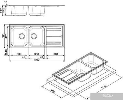 Кухонная мойка Smeg LZ116AL