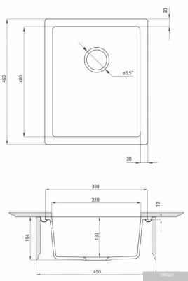 Кухонная мойка Deante Corda ZQA G10B (графитовый металлик)