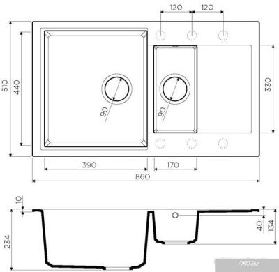 Кухонная мойка Omoikiri Daisen 86-2 GR
