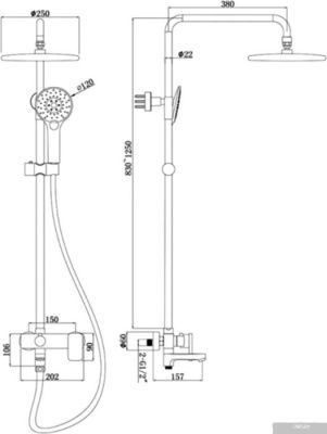Душевая система Bravat Riffle F6336370CP-A-RUS