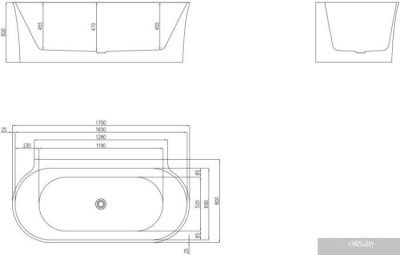 Ванна BelBagno BB409-1700-800 170x80