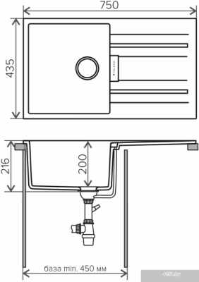 Кухонная мойка Tolero Loft TL-750 (бежевый)
