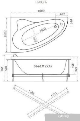 Triton Николь 160x100 R Люкс Flat (с гидромассажем)