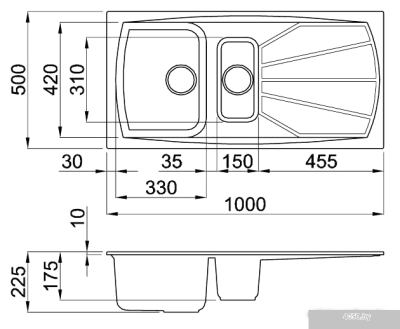Кухонная мойка Elleci Living 475 Bianco Antico 62