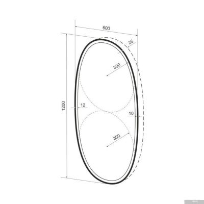 Wellsee Зеркало с фронтальной LED-подсветкой 7 Rays' Spectrum 172201640, 60 х 120 см (с сенсором и р