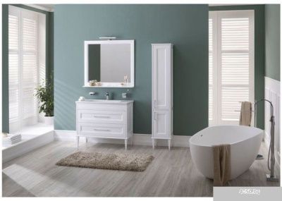 Aquanet Шкаф-пенал Бостон М 36 с ножками 00209681+00203978 (белый)