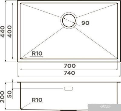 Omoikiri TAKI 74-U/IF GB (графит)