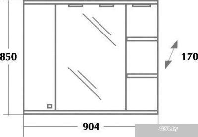 Onika Шкаф с зеркалом Эльбрус 90.02 правый (белый) [209004]